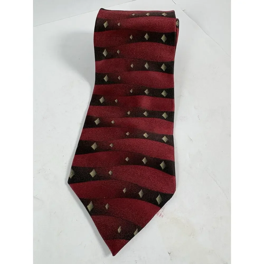 Grateful Dead Tie I Hear A Voice 17th Set VTG 1996 Burgundy Geometric X-Long